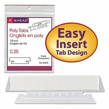 SMEAD Hanging Folder Tab 1/3 Cut Clear PK25, 43YM59