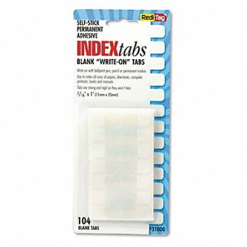 REDI-TAG Index Tabs Write-On 1 White PK104, 43YM71
