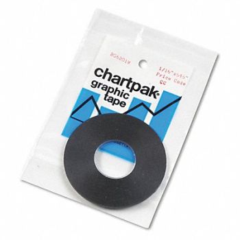 CHARTPAK Chart Tape 1/16 x 648 Matte Black, 43YM85