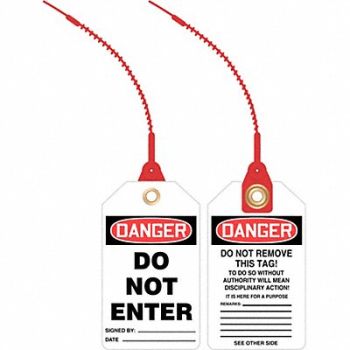 ACCUFORM Loop n Lock Danger Tag 5 7/8in H PK10, 43Z168