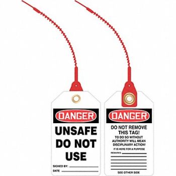 ACCUFORM Loop n Lock Danger Tag 5 7/8in H PK10, 43Z170