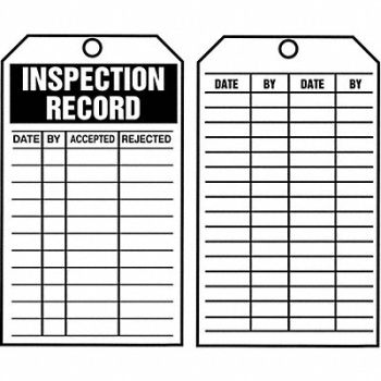ACCUFORM Inspection Tag By The Roll 6.25x3 PK250, 43Z229