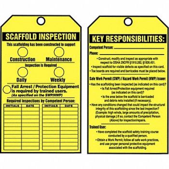 ACCUFORM Inspection Tag Roll 6-1/4 x 3 PK250, 43Z235