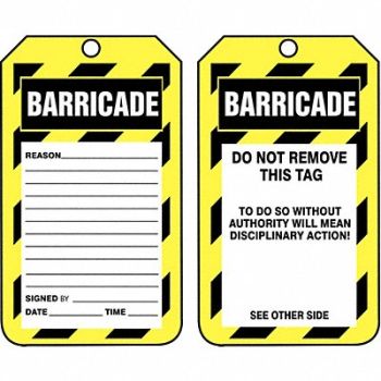 ACCUFORM Sfty Tag 5 3/4in H 3 1/4in W Plstc PK25, 43Z358