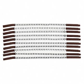 BRADY Clip Sleeve Wire Mrkrs 0-9 Blk/Wht PK10, 43ZH10