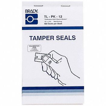 BRADY SPC ABSORBENTS Tamper Seals 0.75x0.375 Red/White, 43ZM03