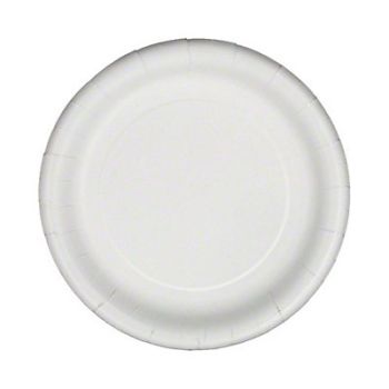 GRAINGER APPROVED Disposable Paper Plate 7 in White PK500, 39CR70