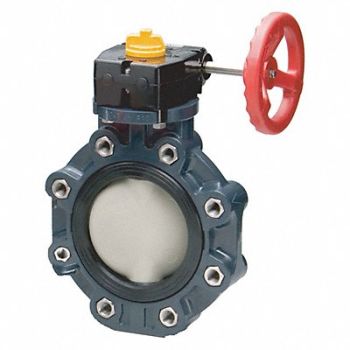 ASAHI Valve Lug PVC 8 Pipe Sz Gear Handle, 442R89