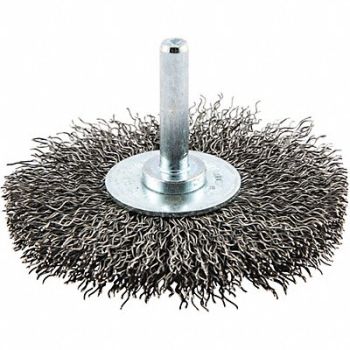 GRAINGER APPROVED Wire Wheel Brush 0.0118 Dia Wire, 443M02