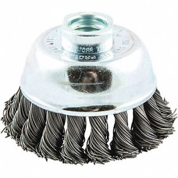 GRAINGER APPROVED Cup Brush Wire 0.020 Dia Carbon Steel, 443M04