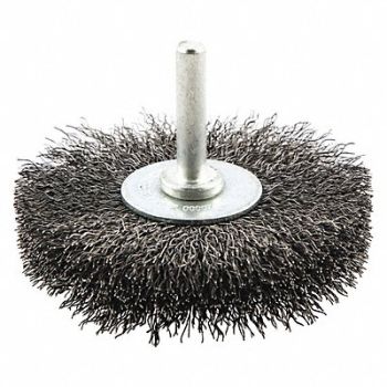 GRAINGER APPROVED Wire Wheel Brush 0.008 Dia Wire, 443M08