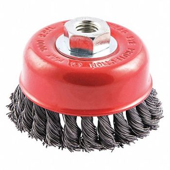 GRAINGER APPROVED Cup Brush Wire 0.020 Dia Carbon Steel, 443M18