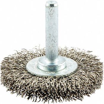 GRAINGER APPROVED Wire Wheel Brush 0.0118 Dia Wire, 443M20