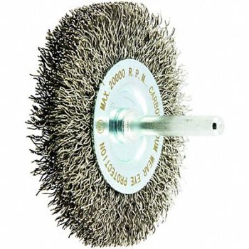 GRAINGER APPROVED Wire Wheel Brush 0.0118 Dia Wire, 443M36