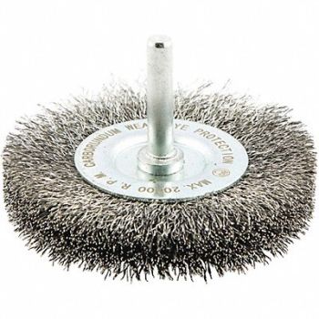 GRAINGER APPROVED Wire Wheel Brush 0.008 Dia Wire, 443M46
