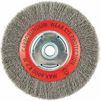 GRAINGER APPROVED Wire Wheel Brush 0.0118 Dia Wire, 443M49