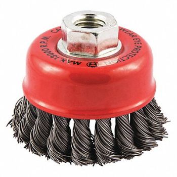 GRAINGER APPROVED Cup Brush Wire 0.020 Dia Carbon Steel, 443M57