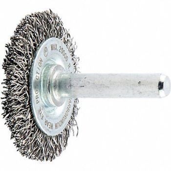 GRAINGER APPROVED Wire Wheel Brush 0.0118 Dia Wire, 443M61