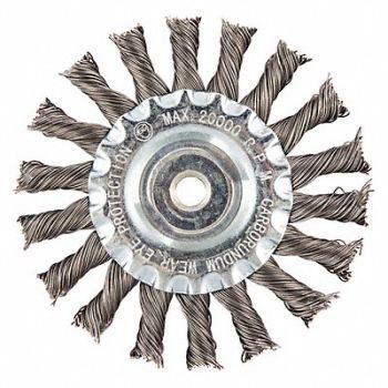 GRAINGER APPROVED Wire Wheel Brush 0.020 Dia Wire, 443M77