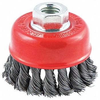 GRAINGER APPROVED Cup Brush Wire 0.014 Dia Carbon Steel, 443M84