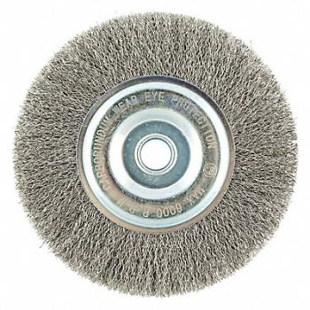 GRAINGER APPROVED Wire Wheel Brush 0.0118 Dia Wire, 443M91