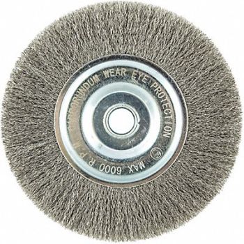 GRAINGER APPROVED Wire Wheel Brush 0.009 Dia Wire, 443M93