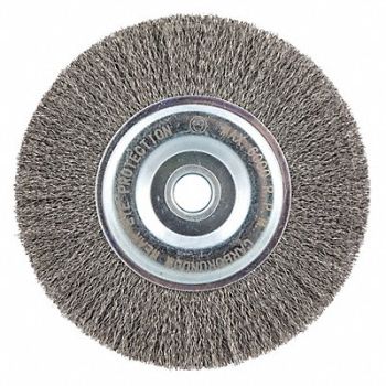 GRAINGER APPROVED Wire Wheel Brush 0.008 Dia Wire, 443M95