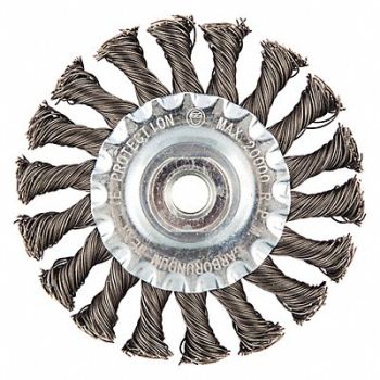 GRAINGER APPROVED Wire Wheel Brush 0.020 Dia Wire, 443N02