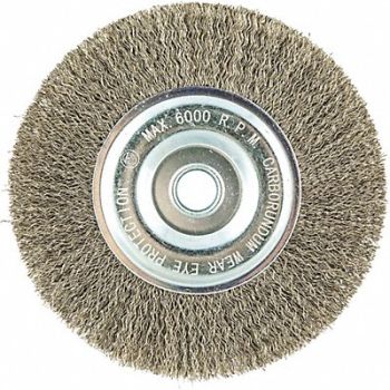 GRAINGER APPROVED Wire Wheel Brush 0.0118 Dia Wire, 443N03
