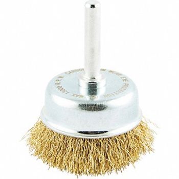 GRAINGER APPROVED Cup Brush Wire 0.008 Dia Brass, 443N09