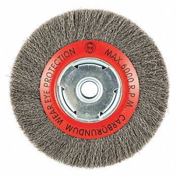 GRAINGER APPROVED Wire Wheel Brush 0.008 Dia Wire, 443N21
