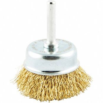 GRAINGER APPROVED Cup Brush Wire 0.012 Dia Brass, 443N22