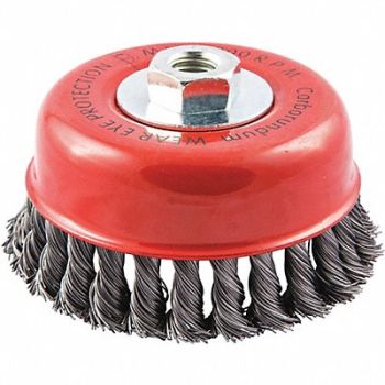 GRAINGER APPROVED Cup Brush Wire 0.020 Dia Carbon Steel, 443N25