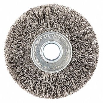 GRAINGER APPROVED Wire Wheel Brush 0.014 Dia Wire, 443N32