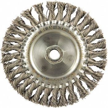 GRAINGER APPROVED Wire Wheel Brush 0.020 Dia Wire, 443N41