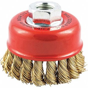 GRAINGER APPROVED Cup Brush Wire 0.020 Dia Brass, 443N53