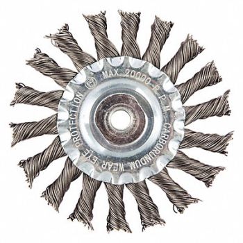 GRAINGER APPROVED Wire Wheel Brush 0.020 Dia Wire, 443N64