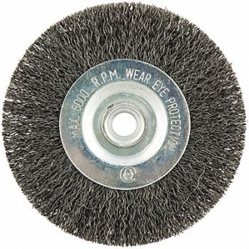 GRAINGER APPROVED Wire Wheel Brush 0.008 Dia Wire, 443N71