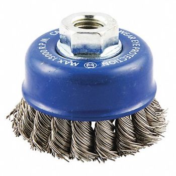 GRAINGER APPROVED Cup Brush Wire 0.020 Dia SS, 443N84