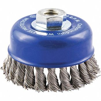 GRAINGER APPROVED Cup Brush Wire 0.020 Dia SS, 443N94
