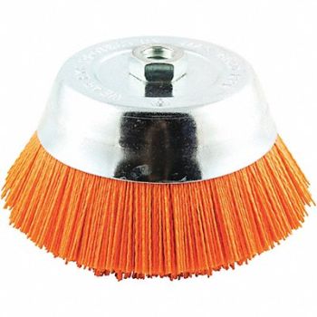 GRAINGER APPROVED Cup Brush Wire 0.040 Dia Nylon, 443N96