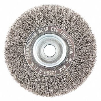 GRAINGER APPROVED Wire Wheel Brush 0.0118 Dia Wire, 443P06