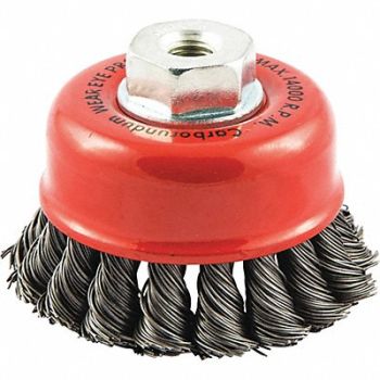 GRAINGER APPROVED Cup Brush Wire 0.020 Dia Carbon Steel, 443P08