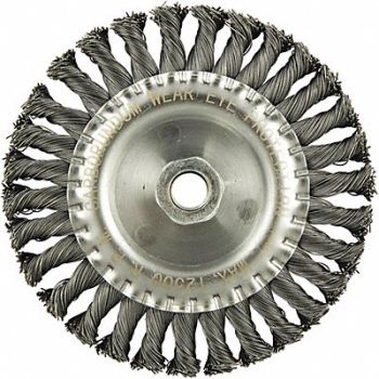GRAINGER APPROVED Wire Wheel Brush 0.020 Dia Wire, 443P12