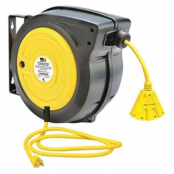 LUMAPRO Cord Reel 40ft 12 AWG Connector 125VAC, 443P47
