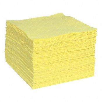 SPILLTECH Absorbent Pad Chemical/Hazmat PK100, 443T67