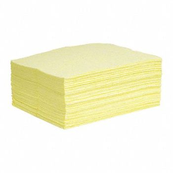 SPILLTECH Absorbent Pad Chemical/Hazmat PK100, 443T69