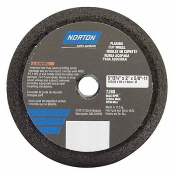 NORTON Flaring Cup Grinding Wheel Type 11, 444F64