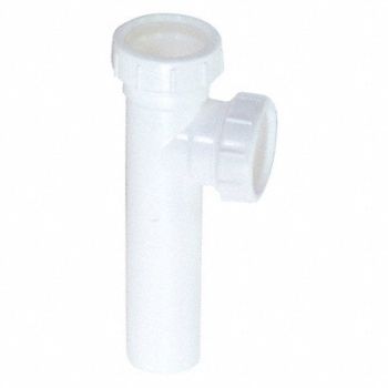 GRAINGER APPROVED End Outlet Tee Wht Drain Slip Connection, 444J44