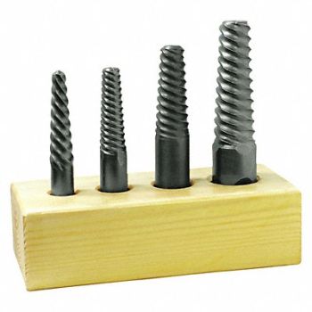CHICAGO-LATROBE Screw Extractor Set 4pc HSS Pouch, 445M37